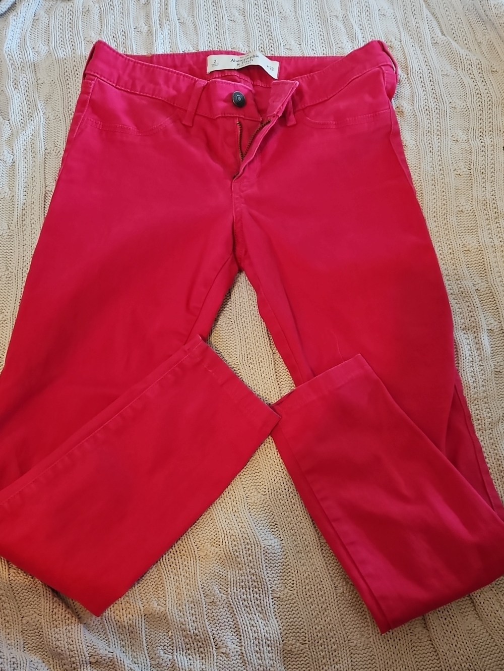 Abercrombie & Fitch Women's Hot Pink Skinny Jeans